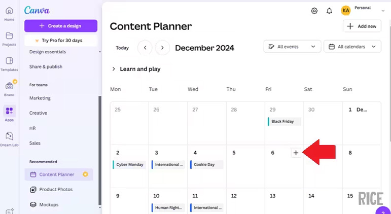 Canva - apps to schedule Instagram posts