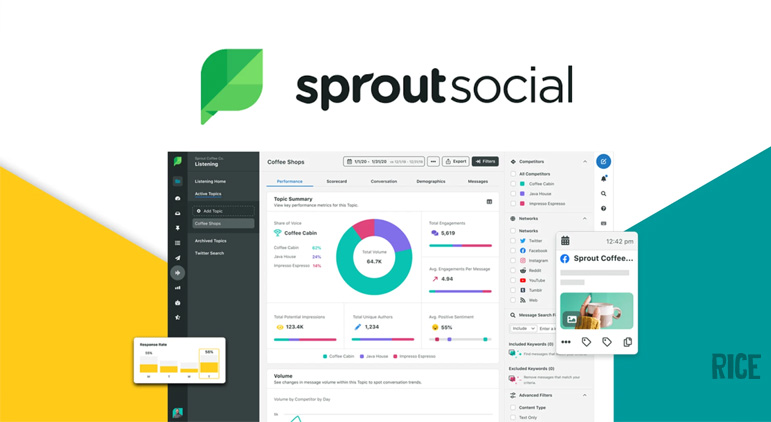 Sprout Social - apps to schedule Instagram posts